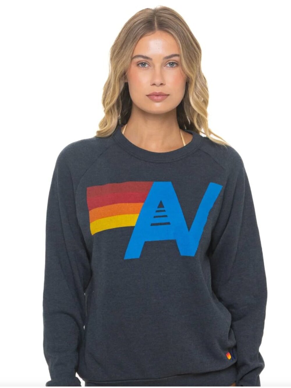 Aviator Nation Womens Logo Sweatshirt Charcoal XL